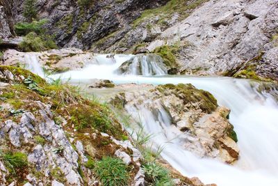 Scenic view of waterfall