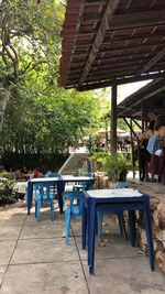 Chairs and table in restaurant