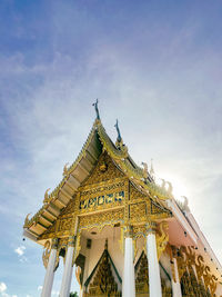 Low angle view of traditional building against sky