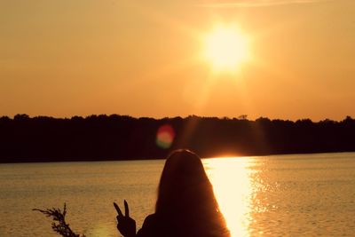 Sunset over lake