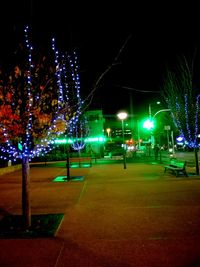 Illuminated city at night