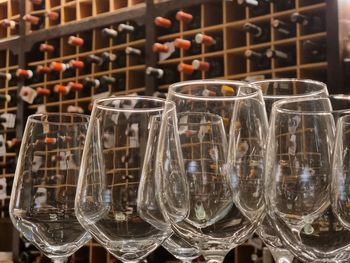 Close-up of wineglass on table