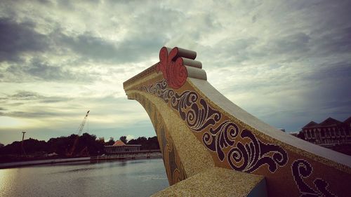 View of mosque against cloudy sky