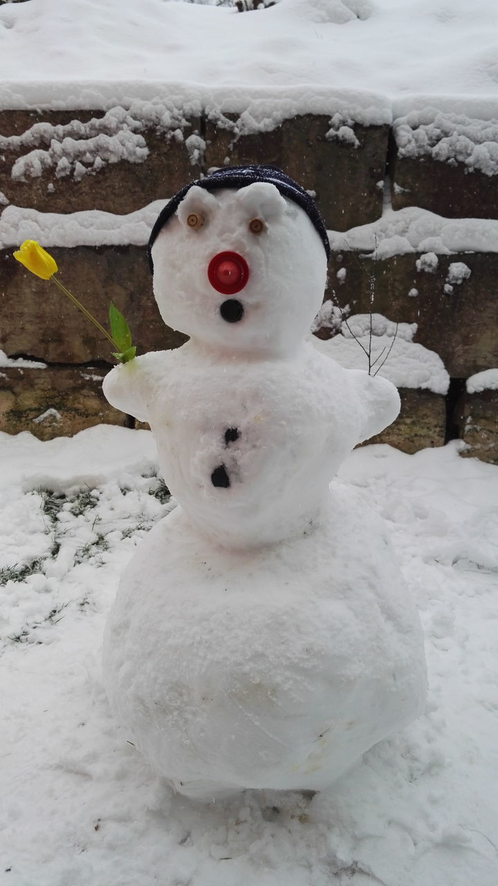 snow, winter, cold temperature, day, outdoors, anthropomorphic face, no people, close-up, nature