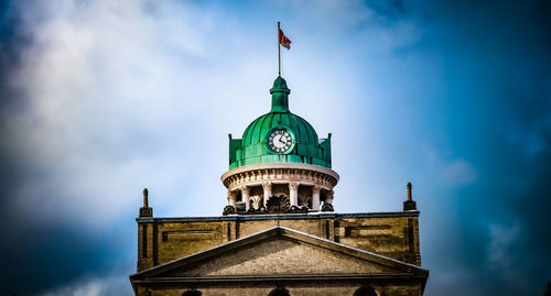 Low angle view of tower of building against sky