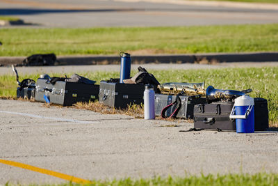 One instrument storage and hydration area during band camp