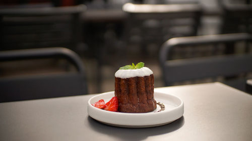 Close-up of cake on table