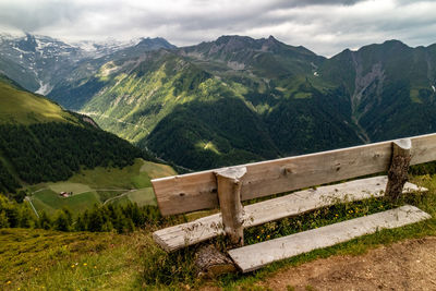 Scenic view of field against mountains