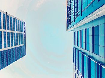 Low angle view of modern building against sky