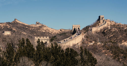 High angle view of castle against sky