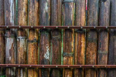 Full frame shot of rusty metal fence