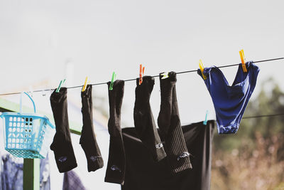 Clothes drying on clothesline