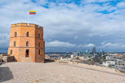 Gediminas tower or castle, the remaining part of the upper medieval castle in vilnius, lithuania