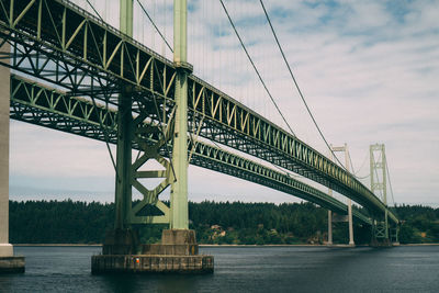 Low angle view of bridge over river