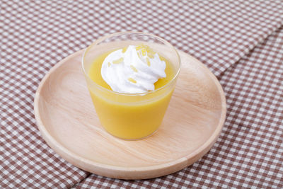 Close-up of dessert on table