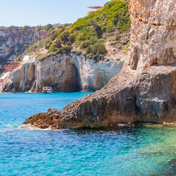 Rock formations by sea