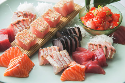 Close-up of fish in plate on table