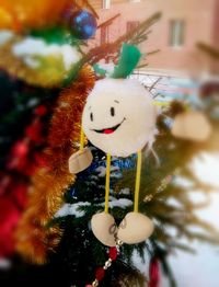 Close-up of snowman