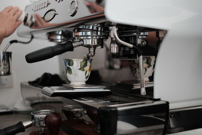 Close-up of coffee beans in cafe