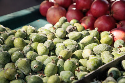 Close-up of fruits for sale at market stall