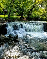 Scenic view of waterfall