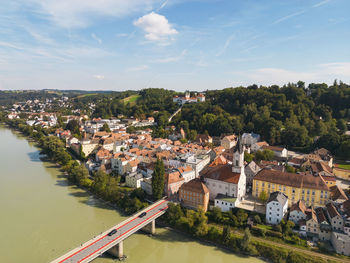 Germany, bavaria, passau, aerial view of rosenau area in summer