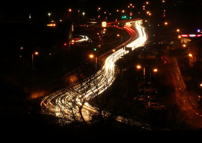 Illuminated city at night
