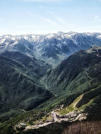 Scenic view of mountains against sky