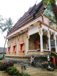 Low angle view of temple against sky