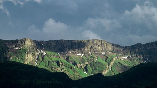 Panoramic view of landscape against cloudy sky