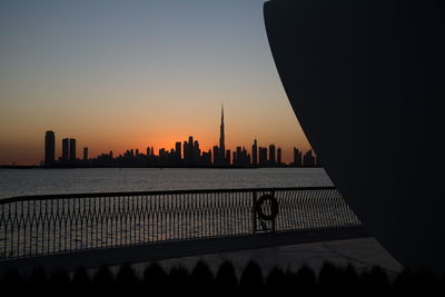 Silhouette of buildings against sky during sunset