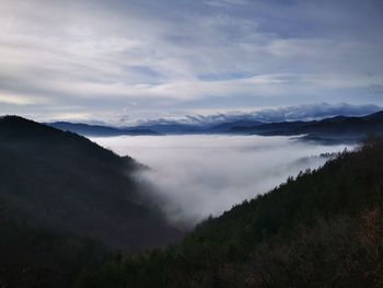 Scenic view of mountains against sky