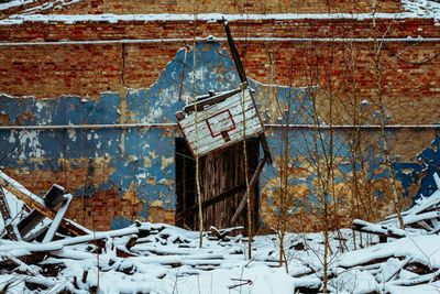 Abandoned house during winter