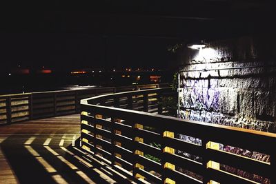 View of illuminated city at night