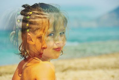 Portrait of woman at beach