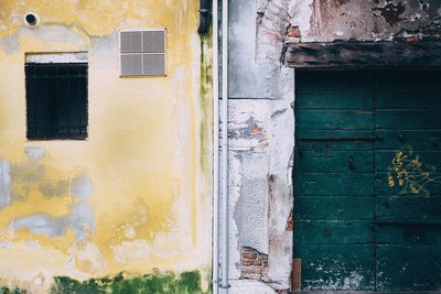 Closed door of building