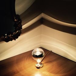 High angle view of illuminated lamp