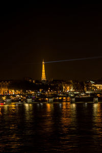 Illuminated city at night