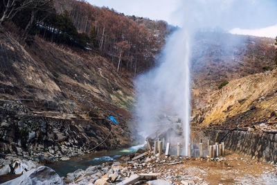 Scenic view of waterfall