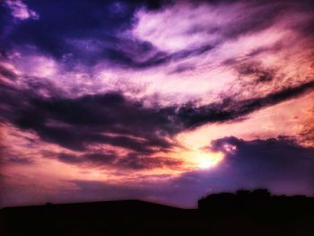 Scenic view of dramatic sky during sunset