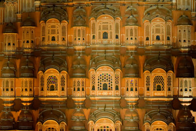 Photograph of hawa mahal in night. jaipur, india.