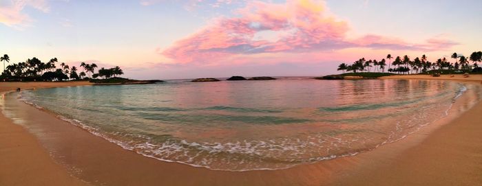 Scenic view of beach against sky