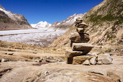 Scenic view of mountains against clear sky