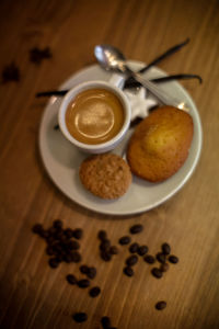 Close-up of food on wooden table