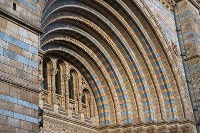 Low angle view of the entrance to the natural history museum of london, united kingdom.