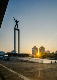 View of city at sunset