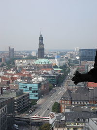 High angle view of cityscape