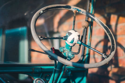 Close-up of steering wheel