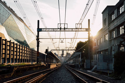 Railroad tracks against sky