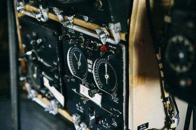 Close-up of control panel